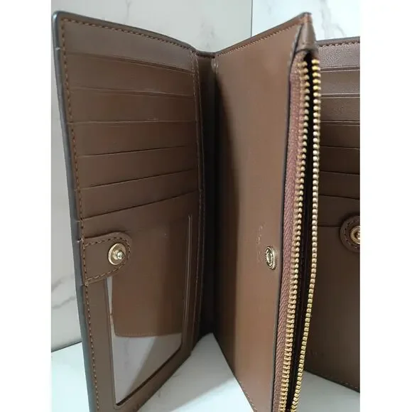 COACH Slim Zip Wallet in Signature Coated Canvas - EUC - Picture 5 of 8